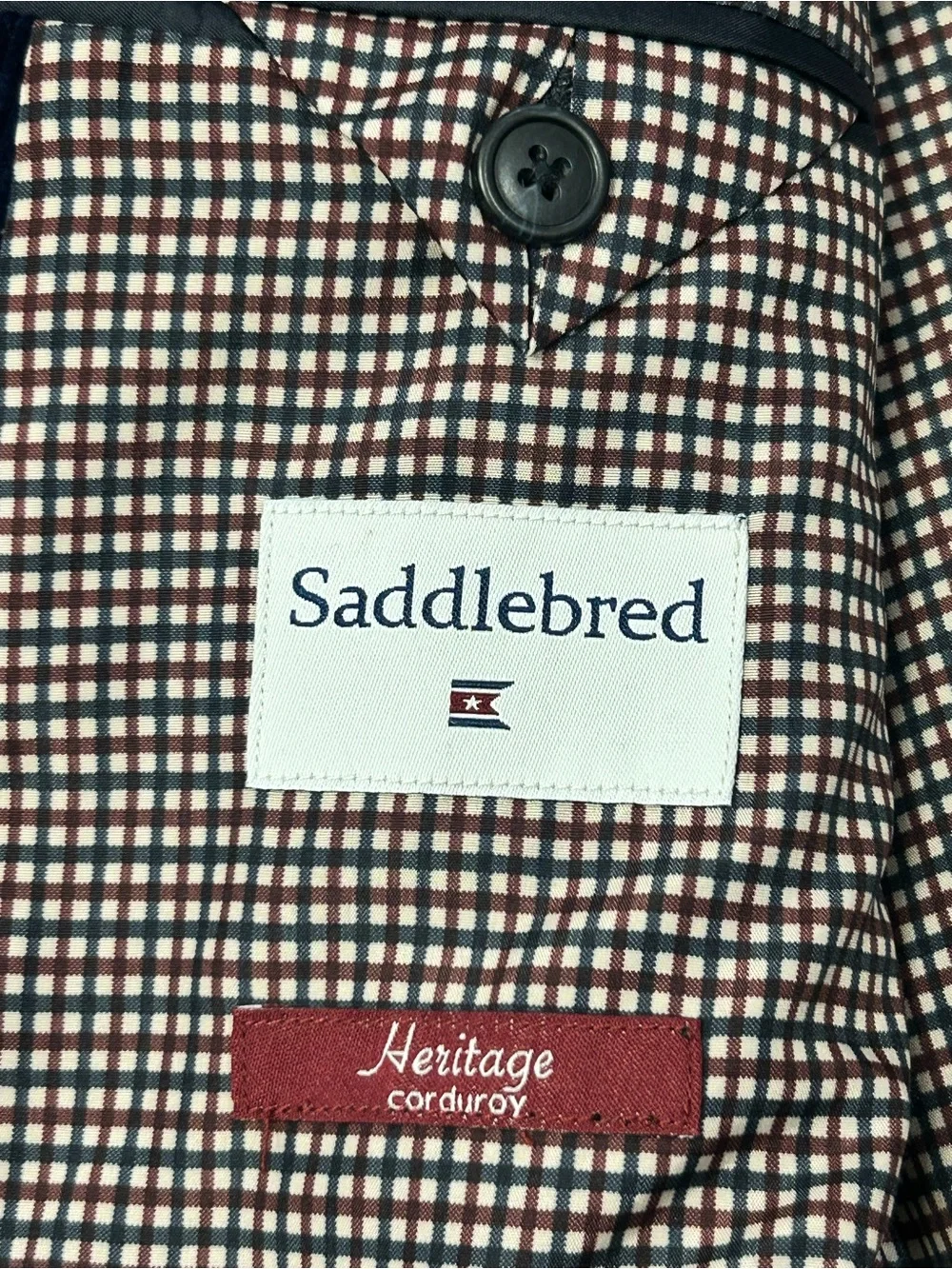 Saddlebred Heritage Corduroy Men’s Navy Royal‎ Blue Blazer 56L NWT Cotton